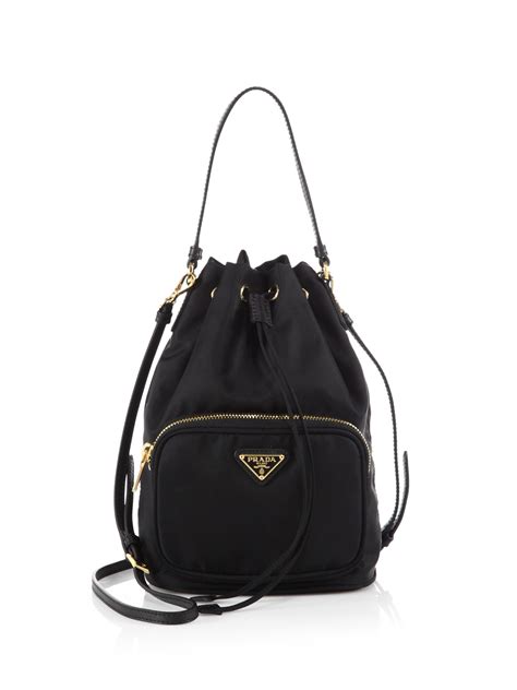 prada nylon bag with chain on sale|Prada nylon drawstring bag.